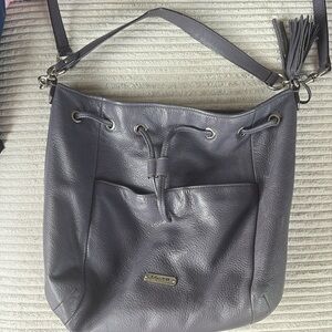 Coach Dark Blue Leather Shoulder Bag